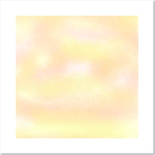 Yellow orange watercolor pastel art Posters and Art